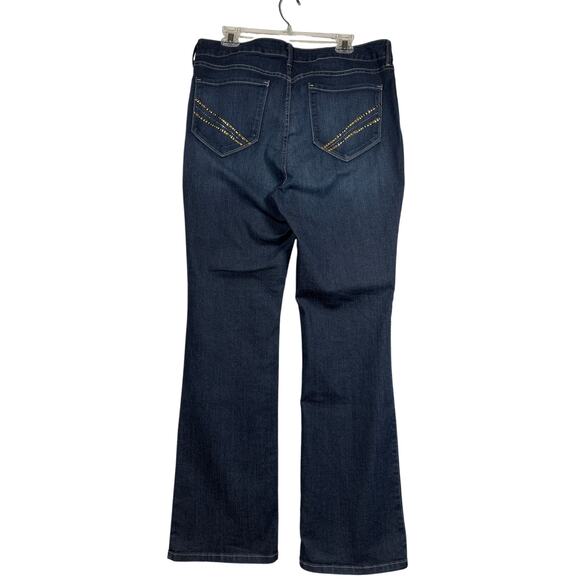 NYDJ Barbara Bootcut Denim Jeans Size 16 Embellished Pockets Dark Wash - Picture 5 of 11